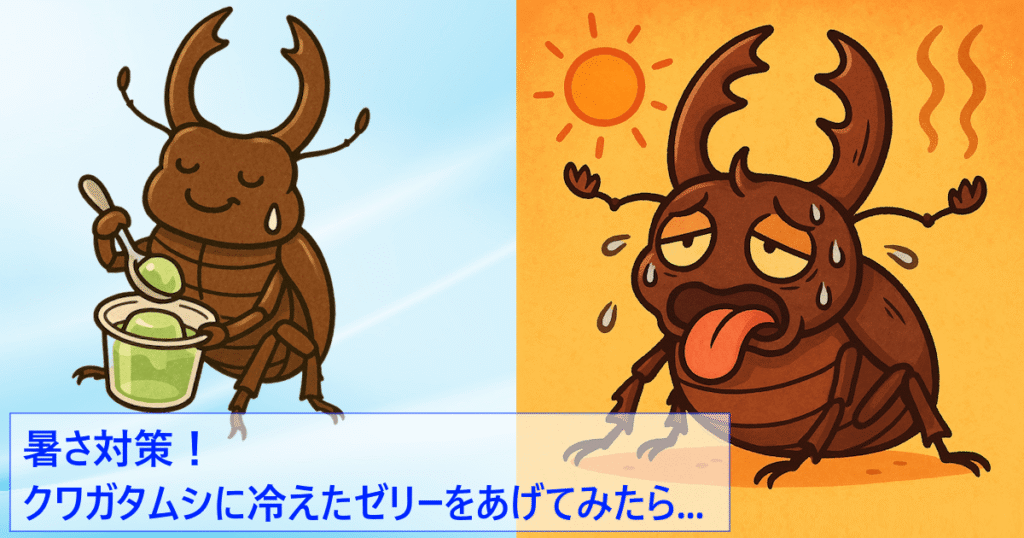 クワガタ飼育【暑さ対策】冷えたゼリーをあげてみた！